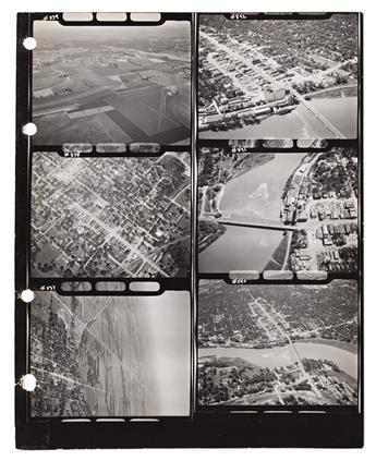 (AVIATION.) William Price. Set of contact sheets showing Route 40 by air from Atlantic City to San Francisco, with his camera.